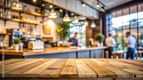 Wallpaper Mural Showcasing a wood table top against a gently blurred coffee shop setting, this visual layout perfectly captures the Torontodigital.ca