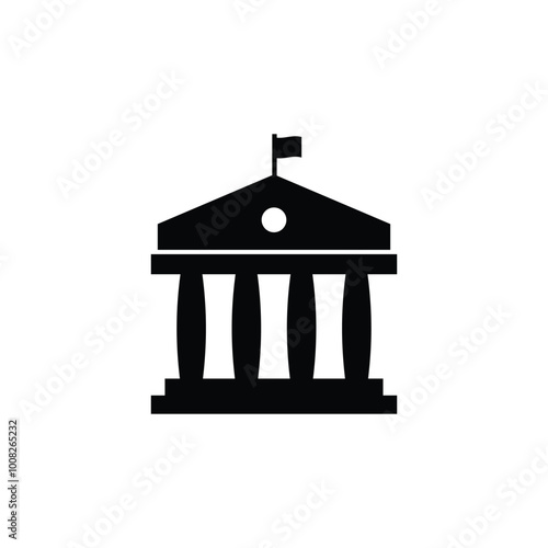 Court icon logo design template isolated illustration