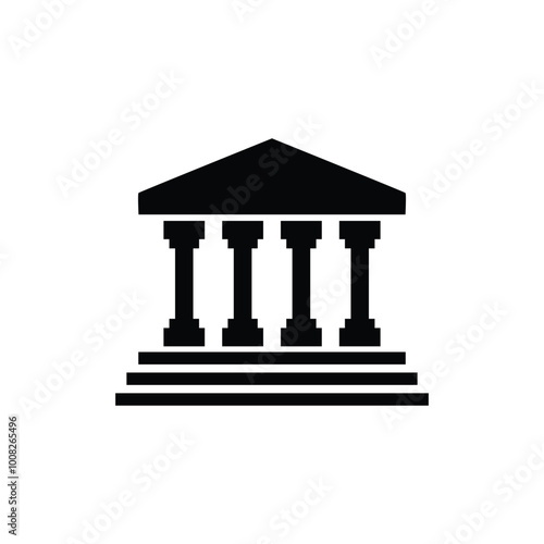 Court icon logo design template isolated illustration