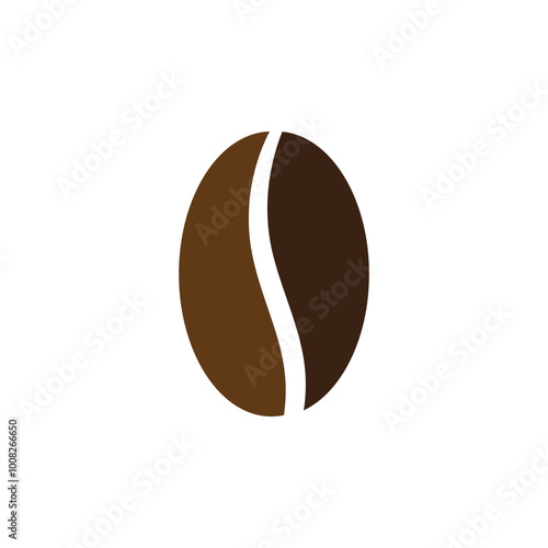 Coffee bean icon logo design template isolated illustration