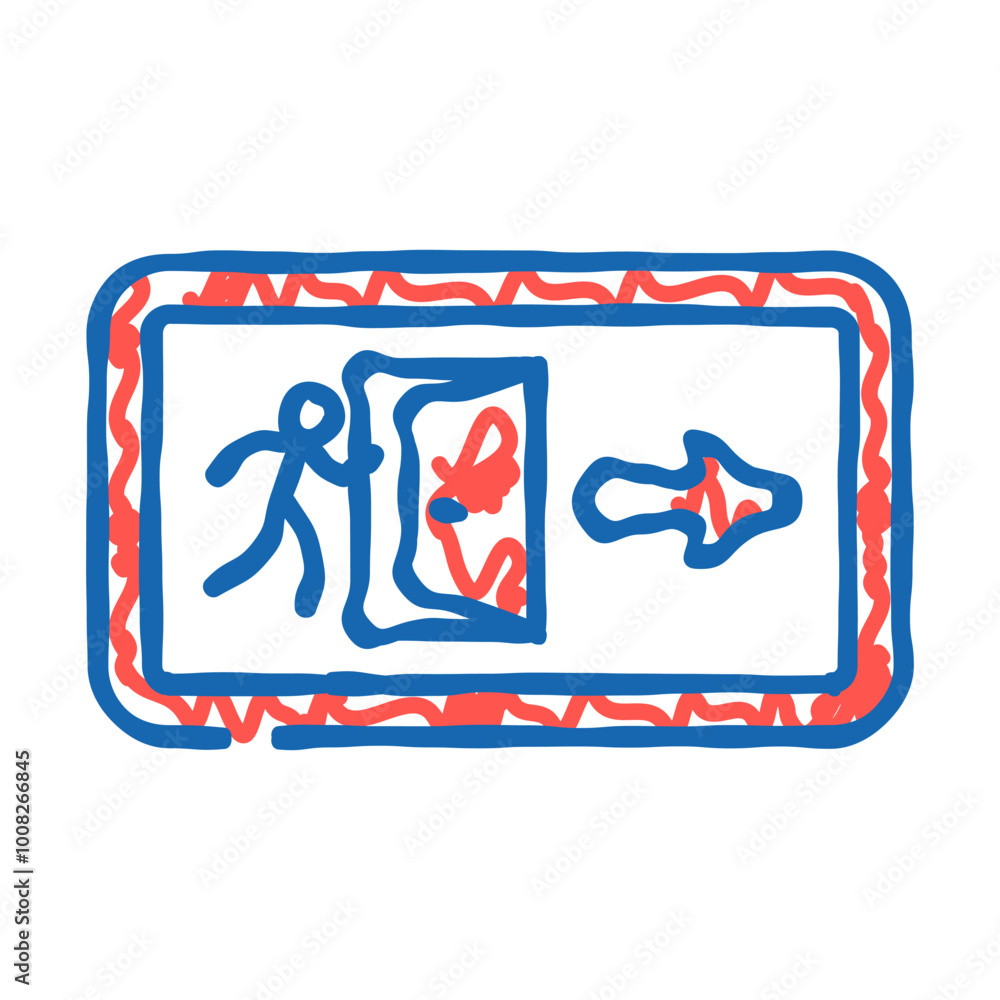emergency exit alert doodle icon sketch vector. emergency exit alert sign. isolated symbol illustration emergency exit alert doodle icon sketch vector. emergency exit alert sign. isolated symbol illustration