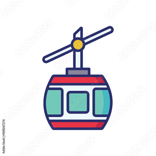 Cable Car icon vector stock illustration