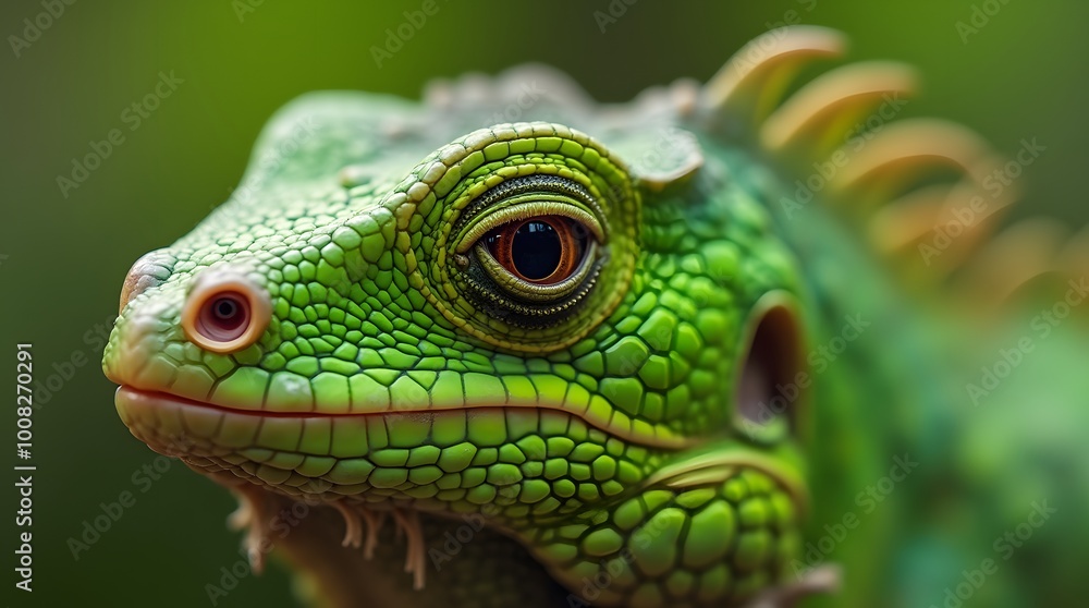 small green iguana closeup small green iguana closeup