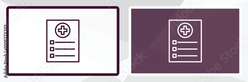 medical list outline icon. Linear vector from dentist concept. Thin line white and black medical list icon isolated on white and dark background