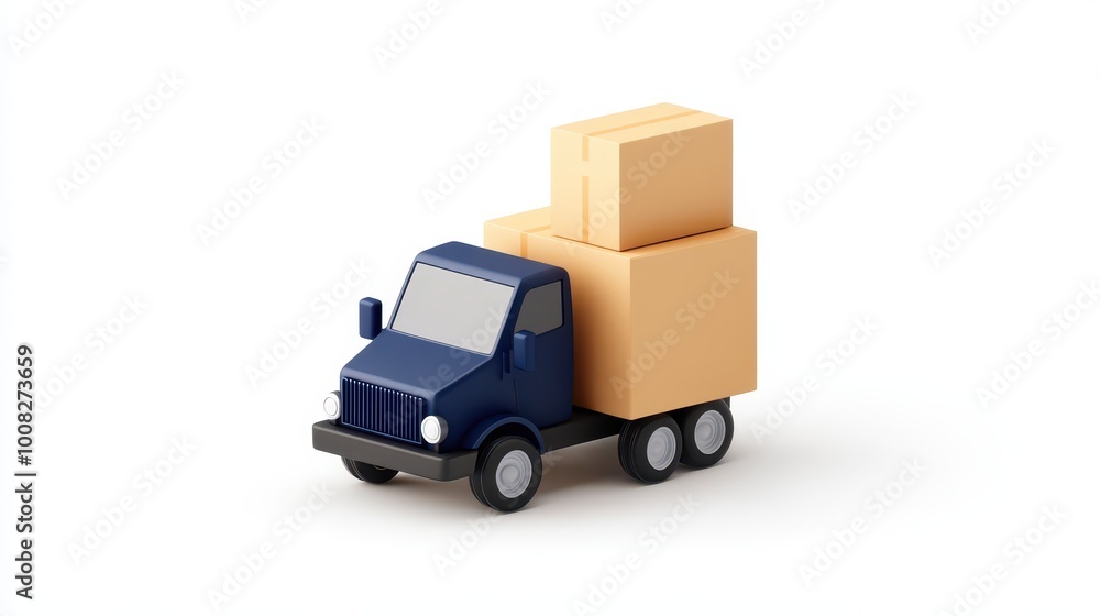 Streamlined Delivery Truck Transporting Cargo in Warehouse Streamlined Delivery Truck Transporting Cargo in Warehouse