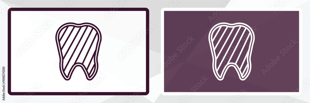 inner tooth outline icon. Linear vector from dentist concept. Thin line white and black inner tooth icon isolated on white and dark background inner tooth outline icon. Linear vector from dentist concept. Thin line white and black inner tooth icon isolated on white and dark background