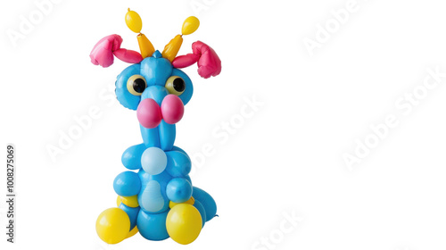 Balloon animal birthday party on white background