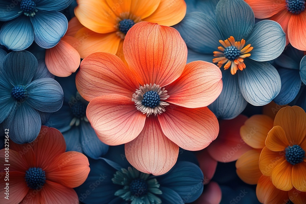 custom made wallpaper toronto digitalArtistic Close-Up of a Vibrant Flower Tattoo Showcasing Detailed Colors and Intricate Designs