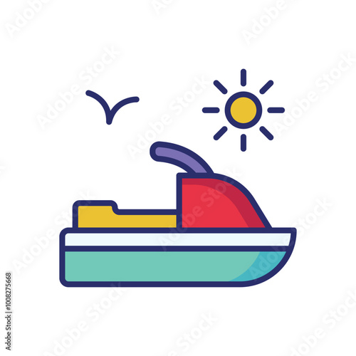 Jet Ski icon vector stock illustration