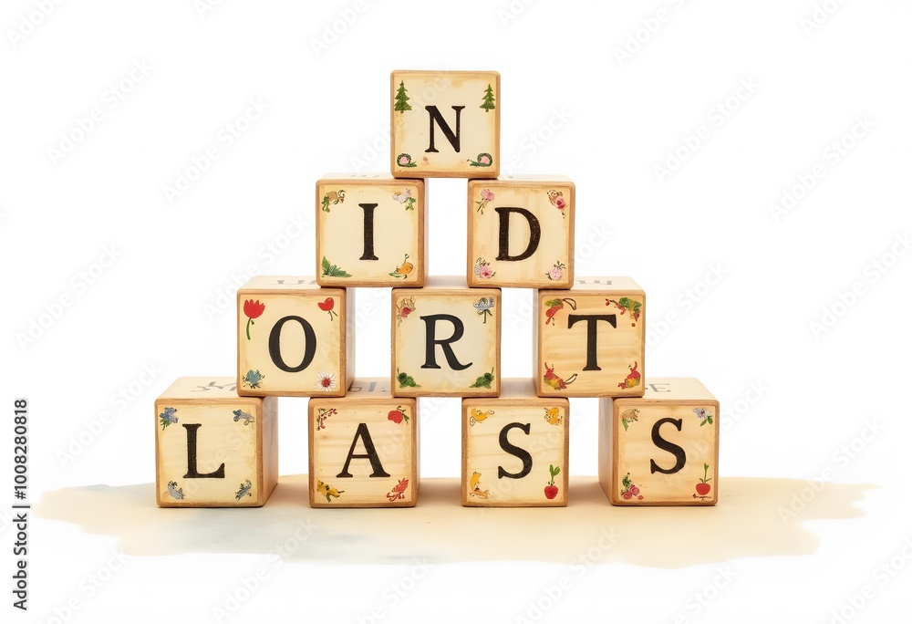 Wooden alphabet blocks isolated on white background
Wooden alphabet blocks isolated on white background