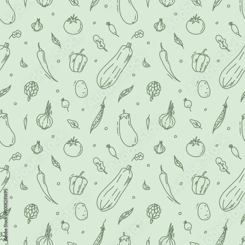 vector seamless pattern with vegetables