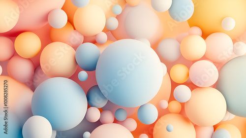 Minimalist Pastel Spheres Burst