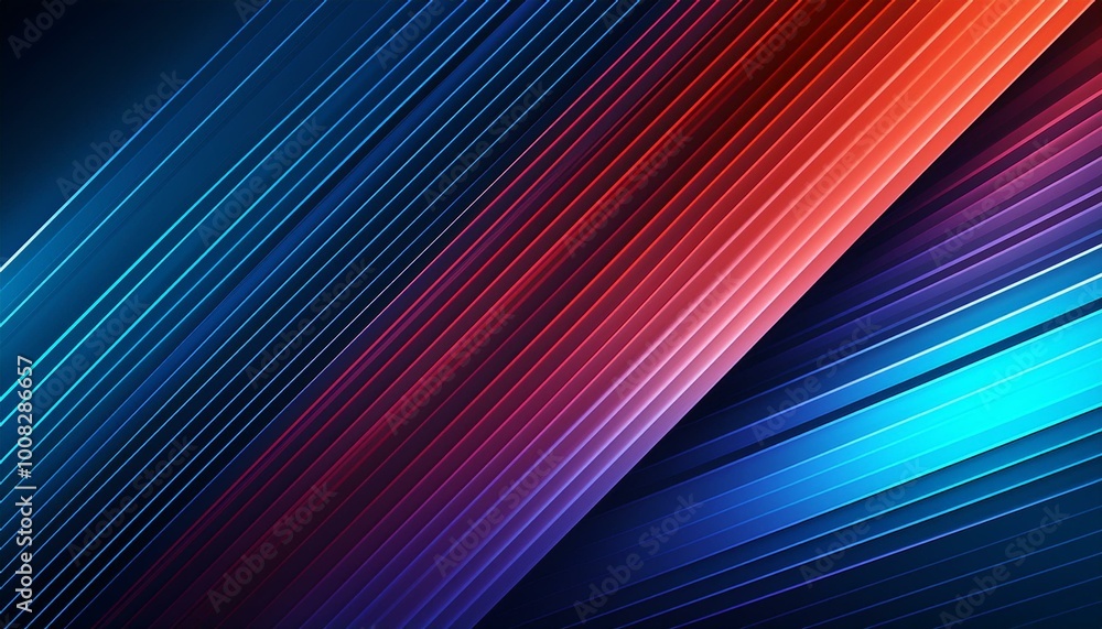 Colorful Lights Speed Concept. Vibrant Diagonal Stripes Abstract Background. Red and dark blue background. Decorative horizontal banner. Digital artwork raster bitmap illustration. Colorful Lights Speed Concept. Vibrant Diagonal Stripes Abstract Background. Red and dark blue background. Decorative horizontal banner. Digital artwork raster bitmap illustration.