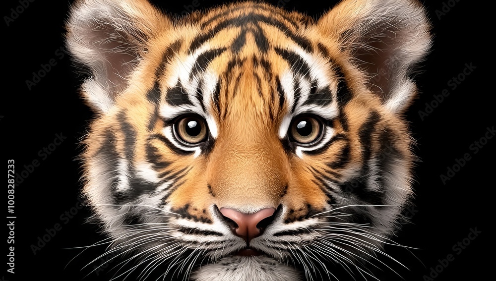 Fototapeta premium The tiger wallpaper image background was created using generative stock