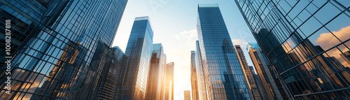 Wallpaper Mural Modern skyscrapers against a clear blue sky during sunset. Torontodigital.ca