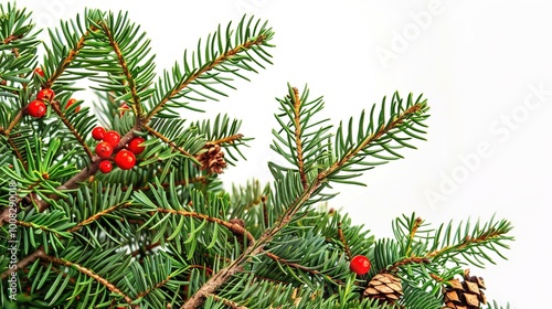 christmas background with christmas branches and decorations