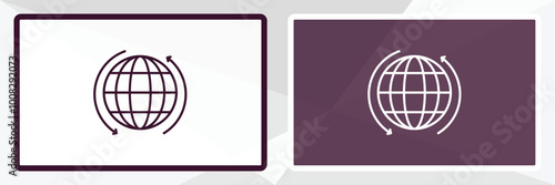 worldwide outline icon. Linear vector from delivery concept. Thin line white and black worldwide icon isolated on white and dark background