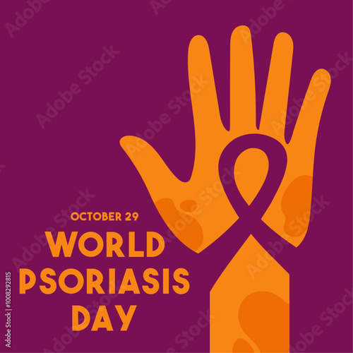 World Psoriasis Day design vector. October 29. Flat design vector. Poster, banner, card, background.