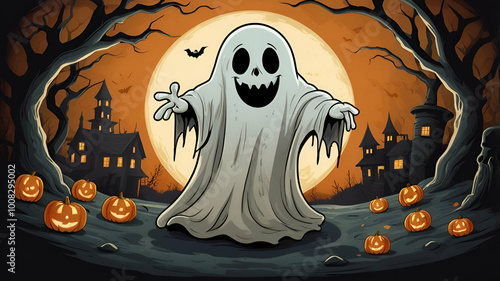 halloween background with skull photo