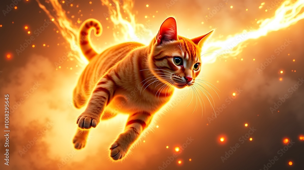 Obraz premium Cat in the Thunder