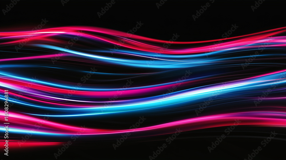 Neon futuristic flashes on black background. Motion light lines backdrop. For banner, postcard, illustration. Created with generative AI tools
Neon futuristic flashes on black background. Motion light lines backdrop. For banner, postcard, illustration. Created with generative AI tools
