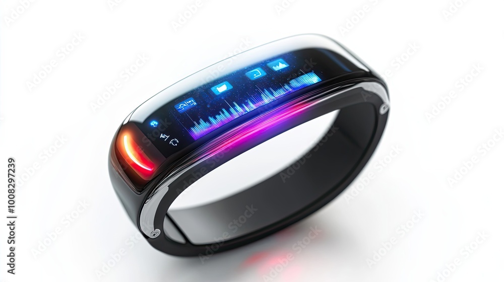 Futuristic Smartwatch with Digital Display and Light Effects Futuristic Smartwatch with Digital Display and Light Effects