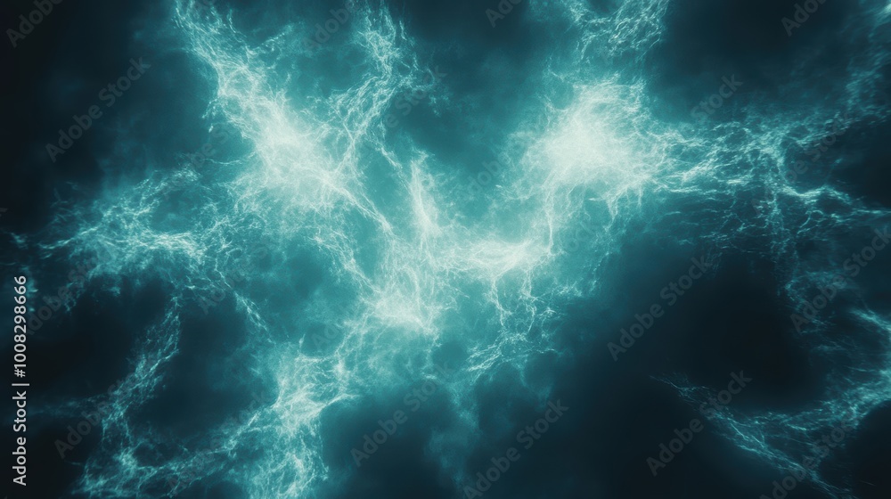 Ethereal underwater light rays illumination in deep blue ocean Ethereal underwater light rays illumination in deep blue ocean