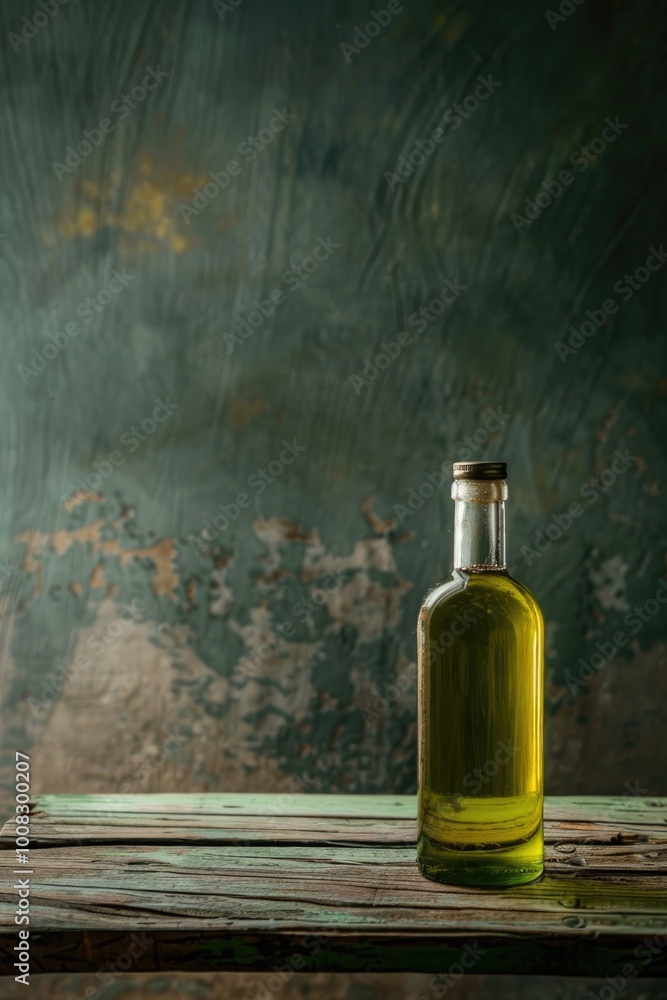 Olive Oil Bottle in Sunlit Kitchen Setting Rustic Charm, Cozy Home Vibes Olive Oil Bottle in Sunlit Kitchen Setting Rustic Charm, Cozy Home Vibes