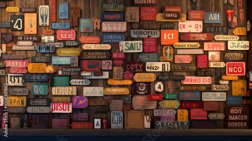 Wallpaper Mural A photo of a display of hand-painted wooden signs Torontodigital.ca