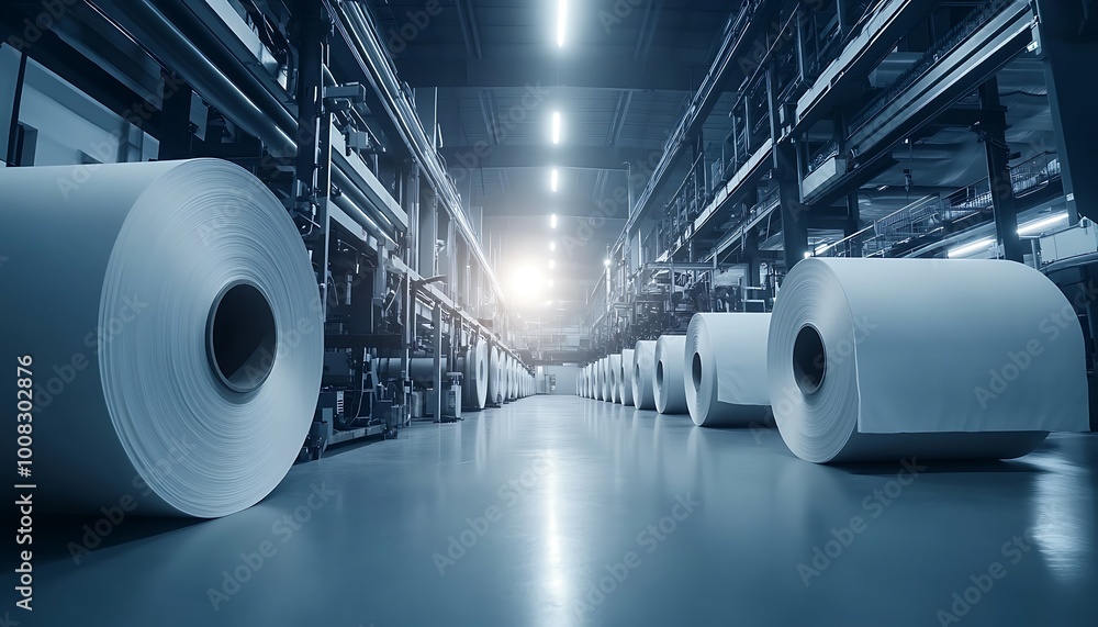 Paper Rolls In Industrial Setting Paper Rolls In Industrial Setting