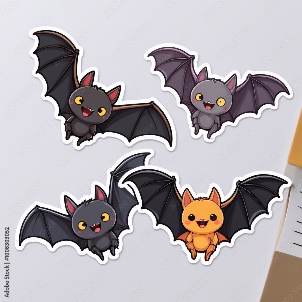 Halloween cute sticker, helloween bat sticker, scary party sticker Halloween cute sticker, helloween bat sticker, scary party sticker