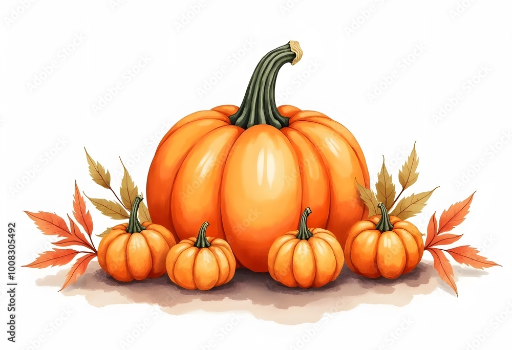 Autumn Leaves and Pumpkins vector design
Autumn Leaves and Pumpkins vector design