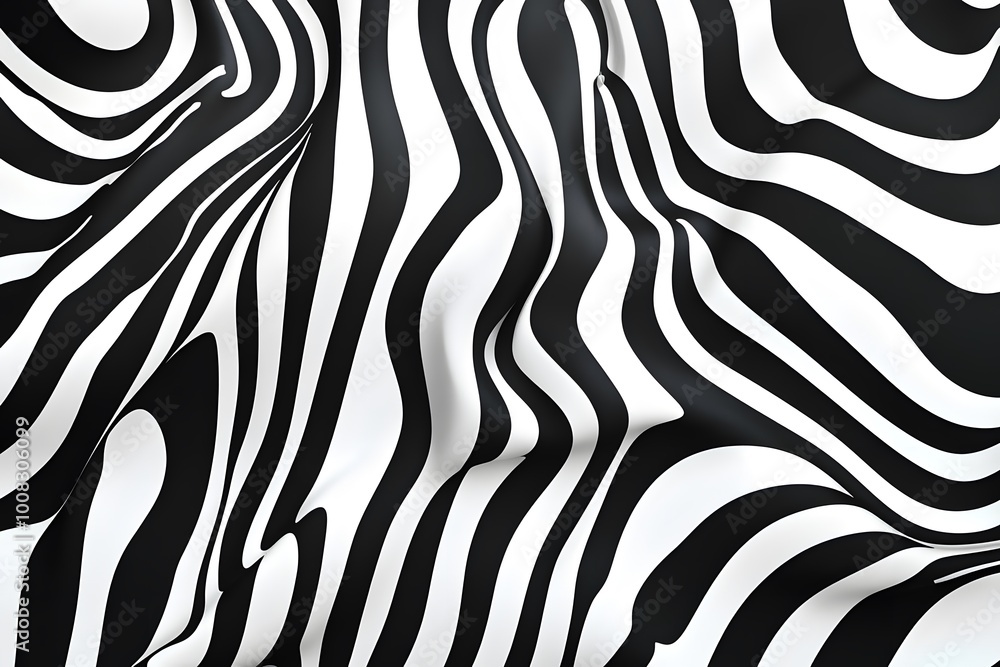Abstract black and white striped pattern with wavy texture. Abstract black and white striped pattern with wavy texture.