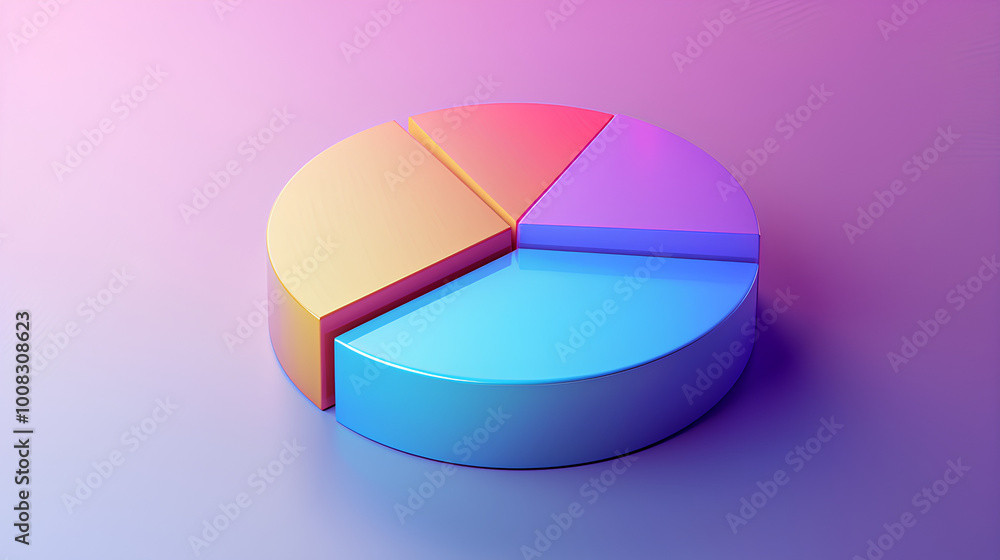A colorful pie chart icon displaying business data, with a sharp and clean appearance A colorful pie chart icon displaying business data, with a sharp and clean appearance