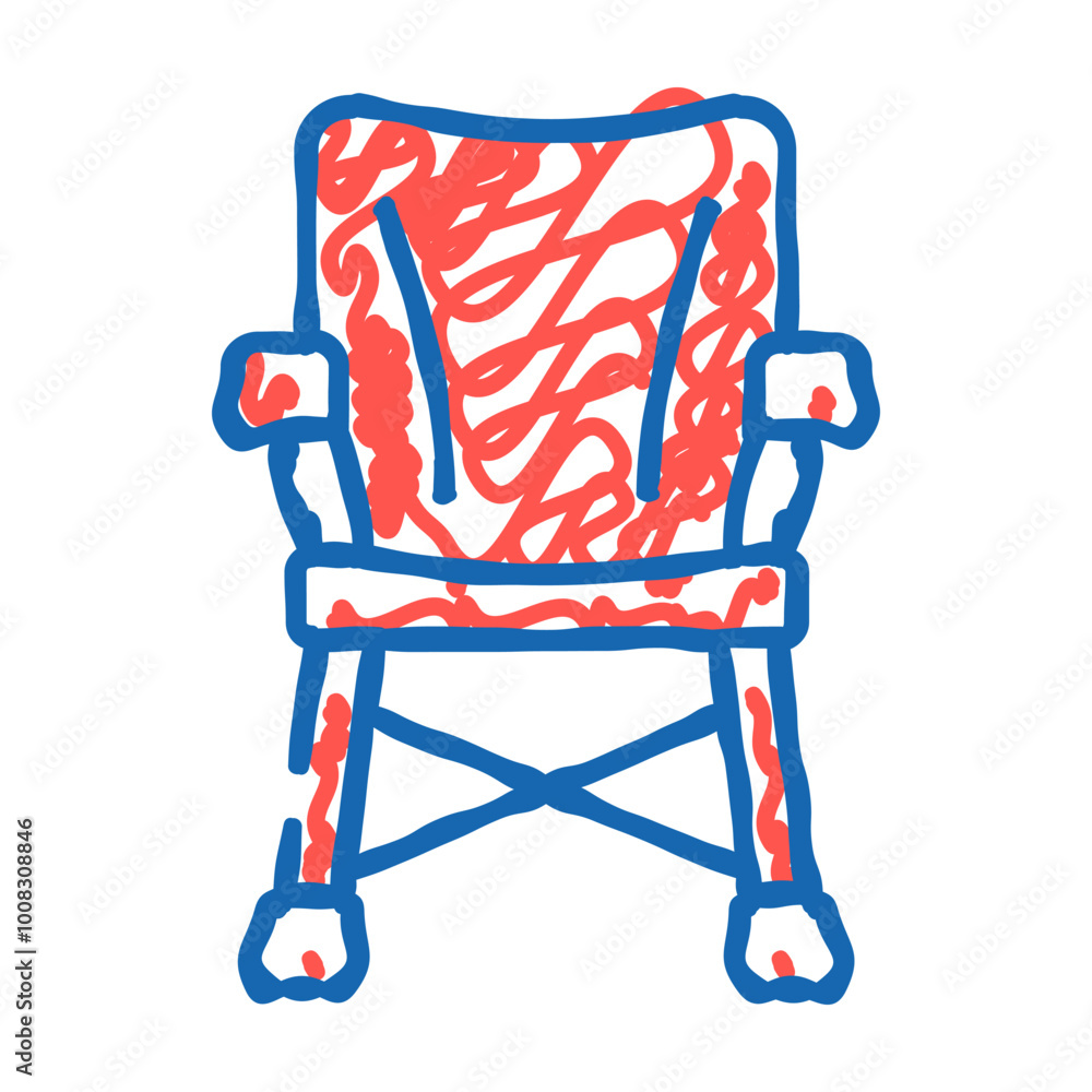 camping chair glamping doodle icon sketch vector. camping chair glamping sign. isolated symbol illustration camping chair glamping doodle icon sketch vector. camping chair glamping sign. isolated symbol illustration