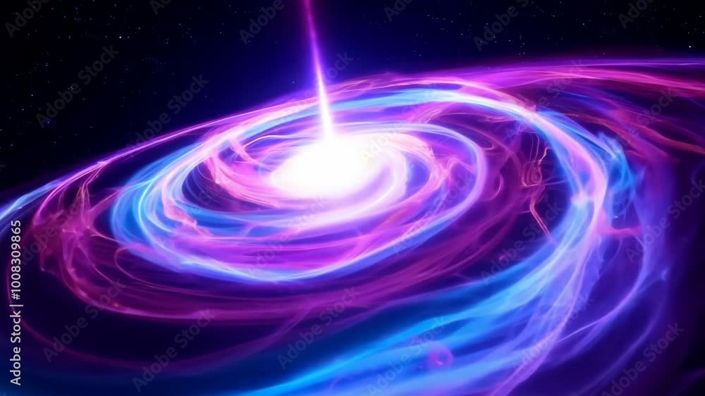 Vibrant Purple Cosmic Vortex with Energy Beam in 4K Vibrant Purple Cosmic Vortex with Energy Beam in 4K