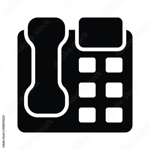 An icon of landline telephone for communication and connectivity
