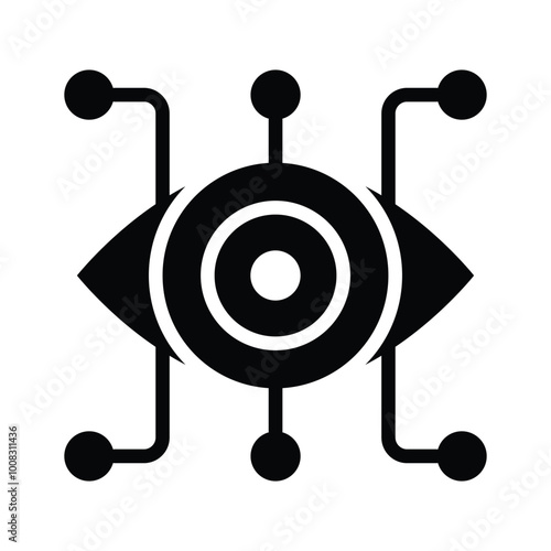 A digital eye representing surveillance, monitoring, and data collection
