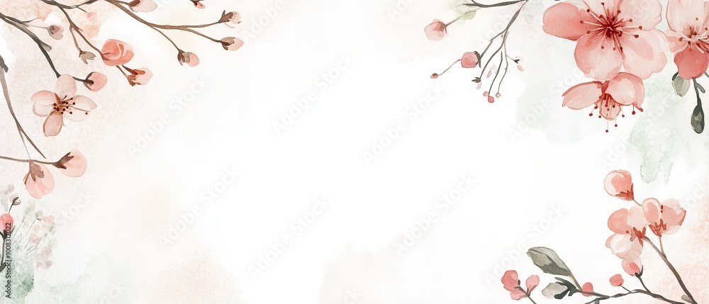 Naklejka premium Floral invitation template