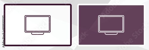 televisions outline icon. Linear vector from computer concept. Thin line white and black televisions icon isolated on white and dark background