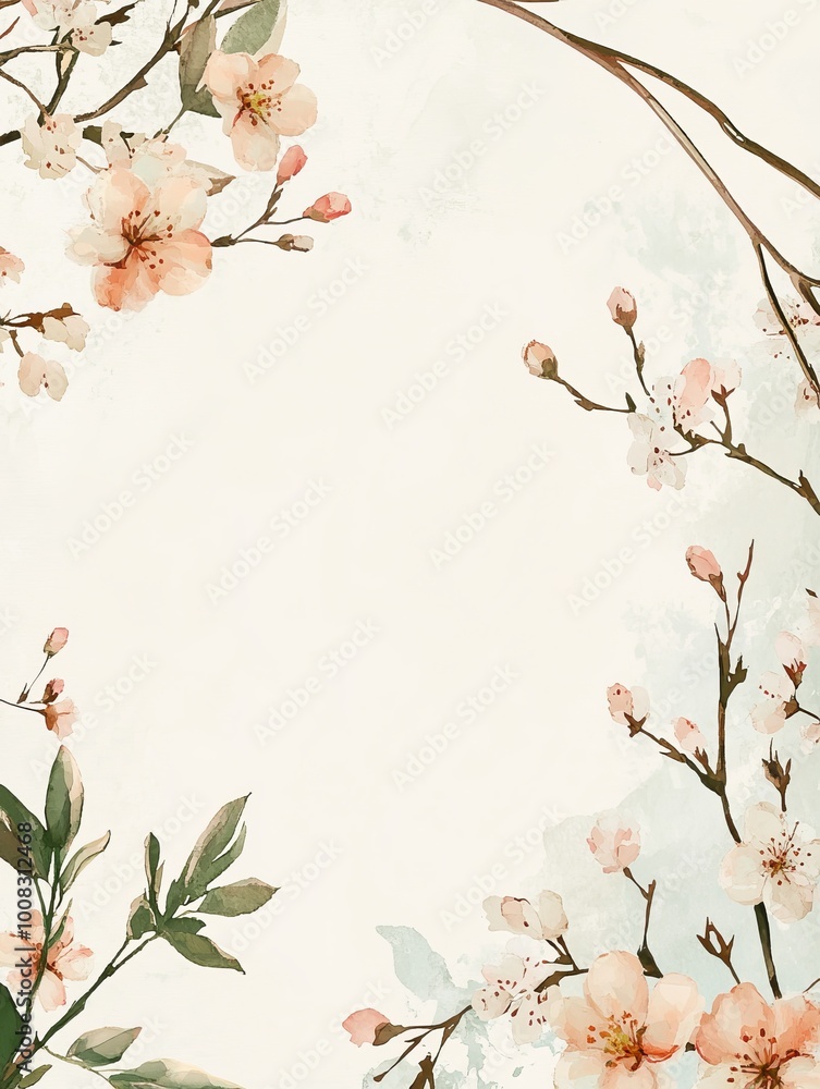 Fototapeta premium Floral invitation template