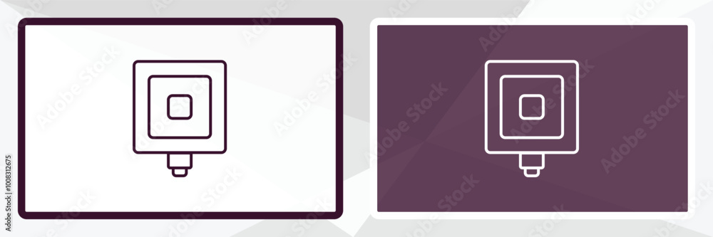 square chip outline icon. Linear vector from computer concept. Thin line white and black square chip icon isolated on white and dark background square chip outline icon. Linear vector from computer concept. Thin line white and black square chip icon isolated on white and dark background