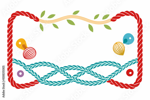 Braided Borders Knitted Ornaments & Decorative Ropes vector	