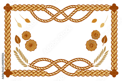 Braided Borders Knitted Ornaments & Decorative Ropes vector	
