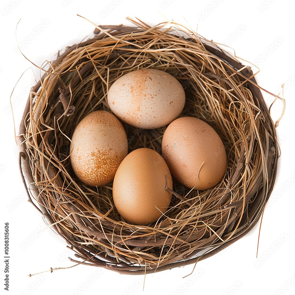 nest with eggs isolated on white background nest with eggs isolated on white background