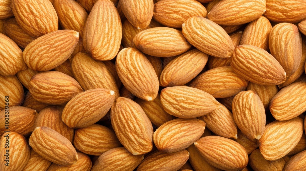 Closeup texture of raw almonds in abundance Closeup texture of raw almonds in abundance