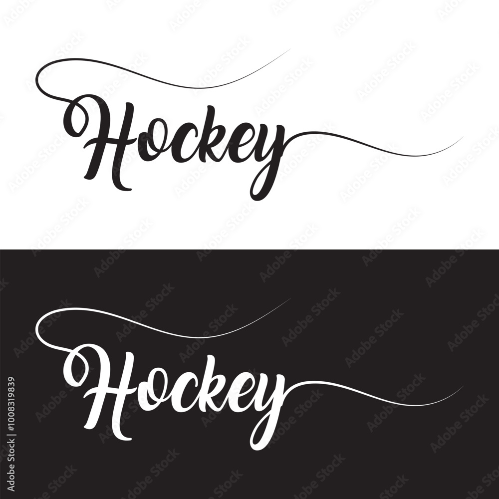 hockey, text design. Vector calligraphy. Typography poster. isolated on white and black background. Vector illustration. EPS 10 hockey, text design. Vector calligraphy. Typography poster. isolated on white and black background. Vector illustration. EPS 10