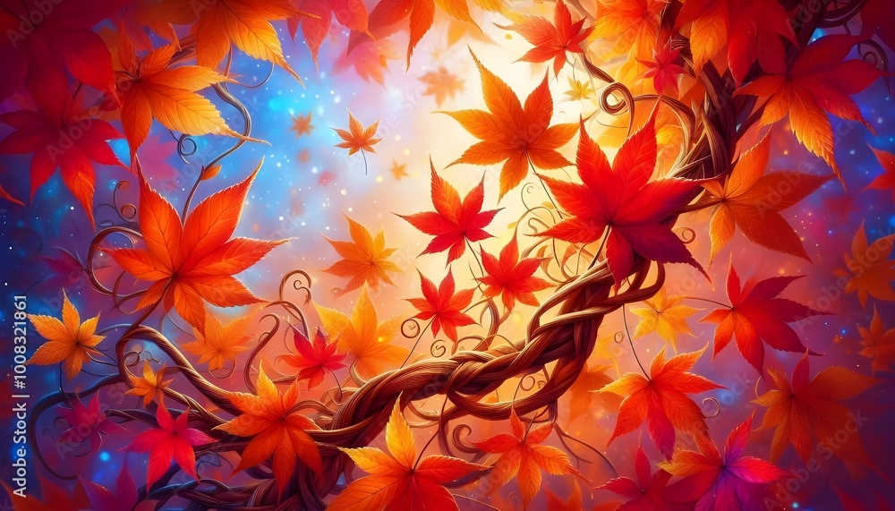 PNG Vibrant autumn maple leaves isolated. PNG Vibrant autumn maple leaves isolated.