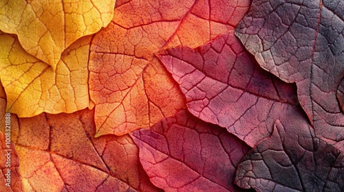 Colorful autumn leaves in various shades.