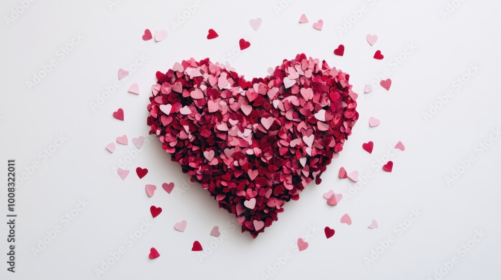 A heart shape made of colorful paper hearts, symbolizing love and affection. A heart shape made of colorful paper hearts, symbolizing love and affection.